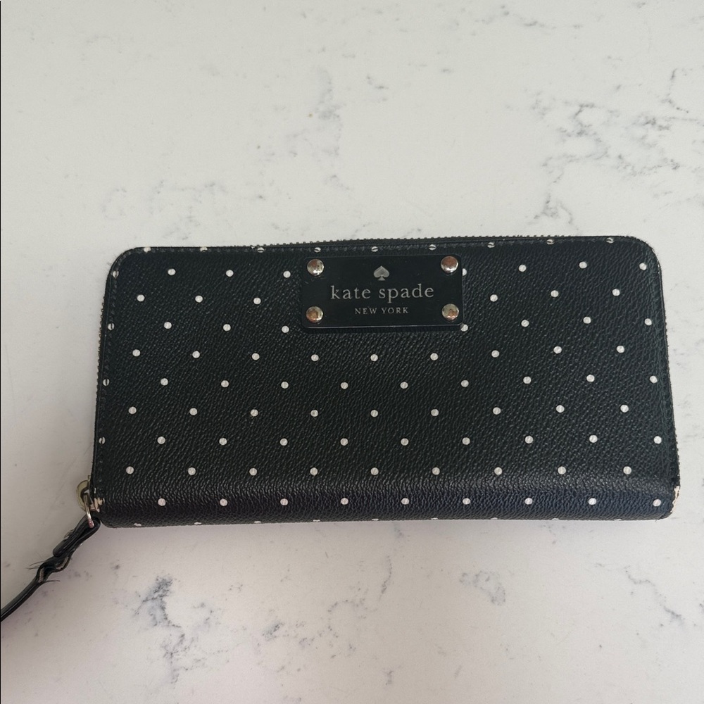 Kate Spade Black and White Polka Dot Wallet